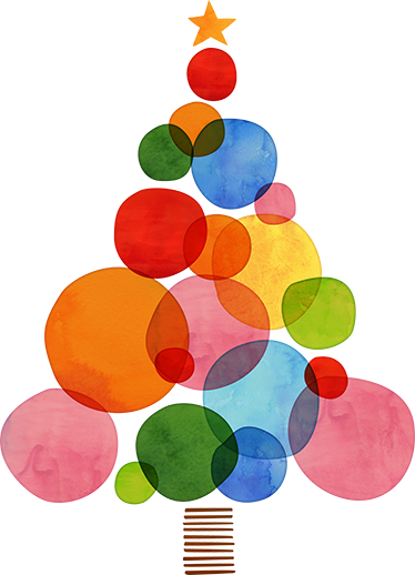 Tapete vinílico do natal aquarela colorida - TenStickers