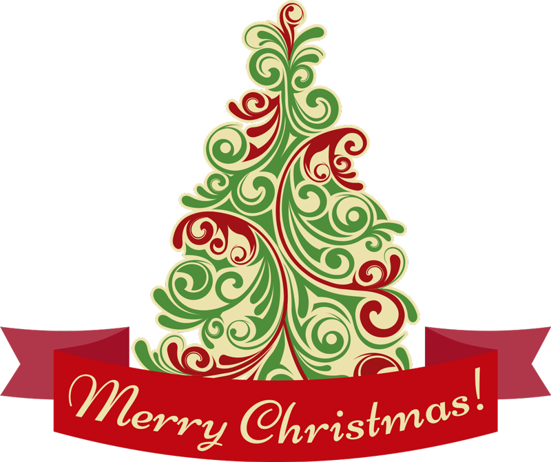 Tapete vinílico do natal Árvore clássica com mensagem - TenStickers