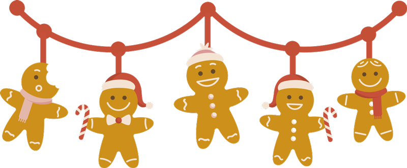 Tapete vinílico do natal com borda de biscoitos natalinos - TenStickers