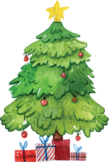 Tapete vinílico do natal Árvore com presentes - TenStickers