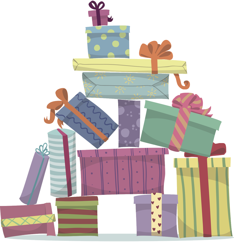 Tapete vinílico do natal montanha de presentes - TenStickers