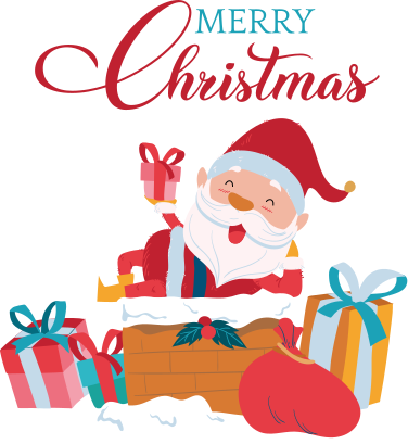 Tapete vinílico do natal com um feliz natal com o papai noel - TenStickers