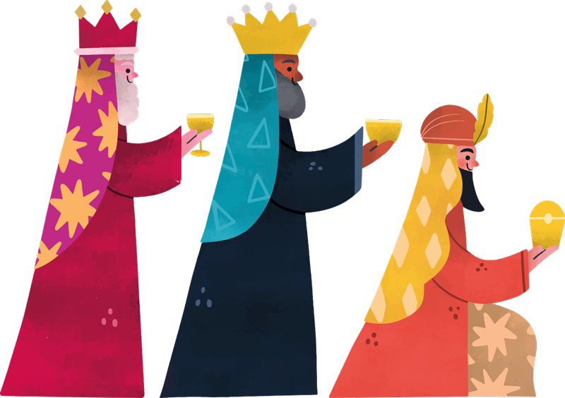 Tapete vinílico do natal reis magos em aquarela - TenStickers