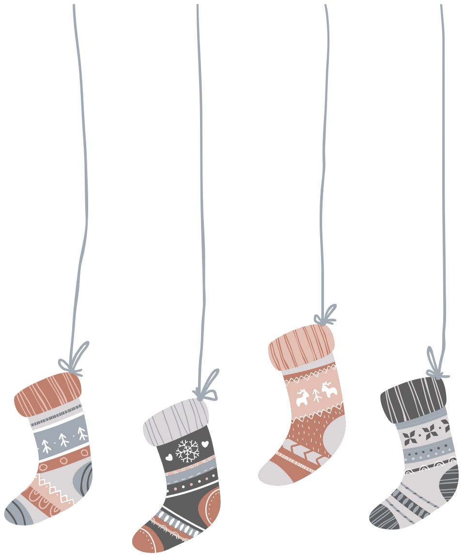 Tapete vinílico do natal meias de natal - TenStickers