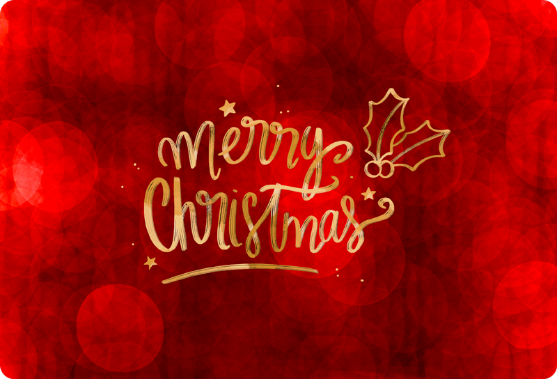 Tapete vinílico do natal feliz natal em vermelho - TenStickers