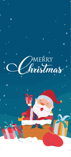 Tapete vinílico do natal com papai noel feliz - TenStickers