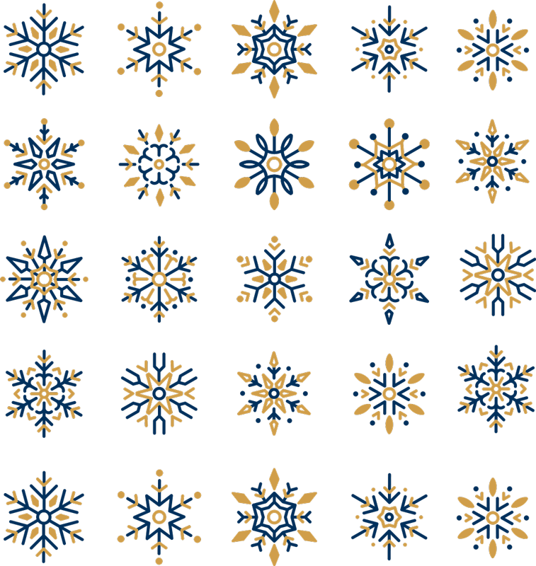 Tapete vinílico do natal 25 flocos de neve Únicos - TenStickers