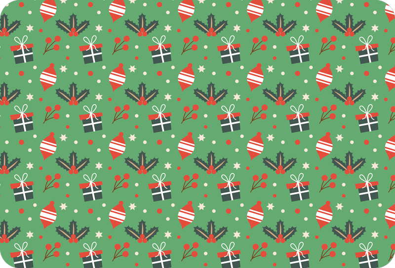 Tapete vinílico do natal padrão de doces verdes - TenStickers
