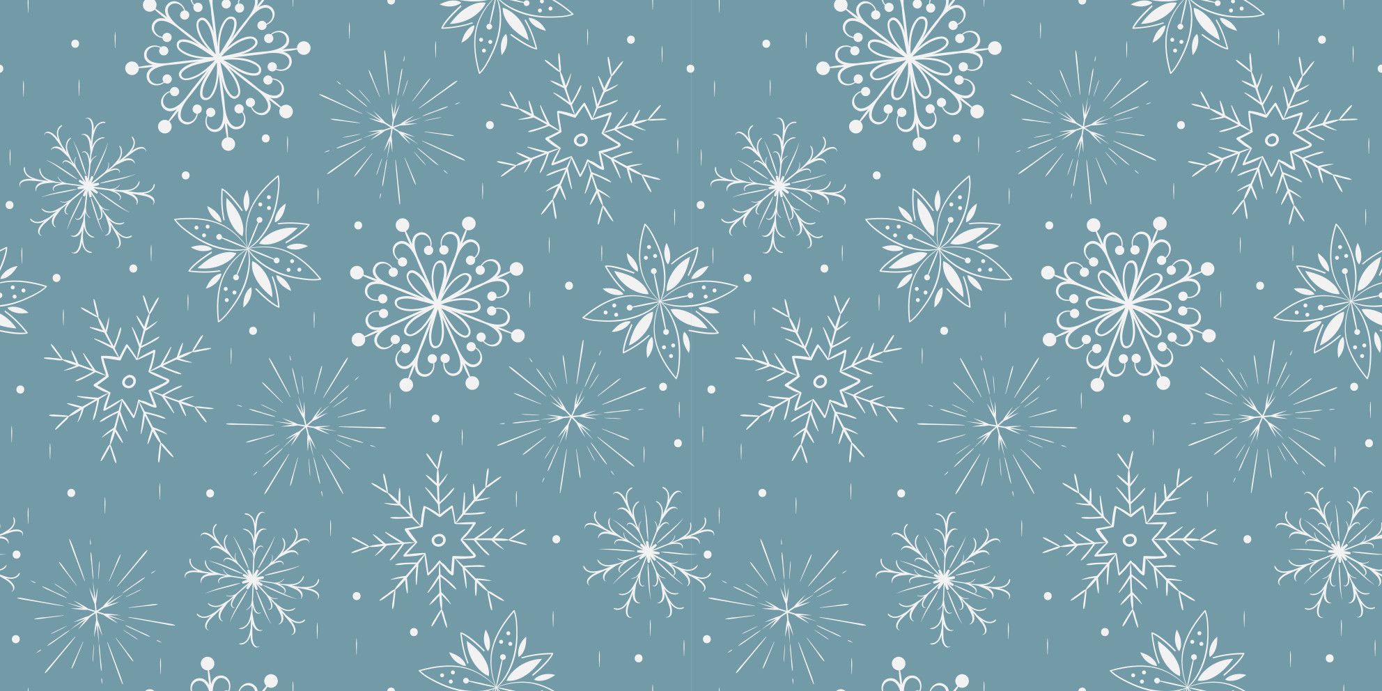Tapete vinílico do natal flocos de neve azuis e brancos - TenStickers