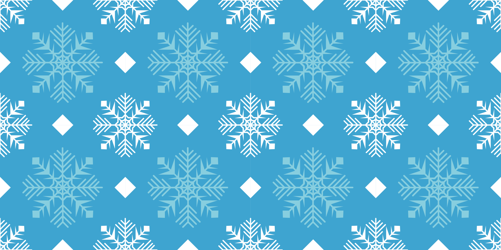 Tapete vinílico do natal em tons azuis de flocos de neve - TenStickers