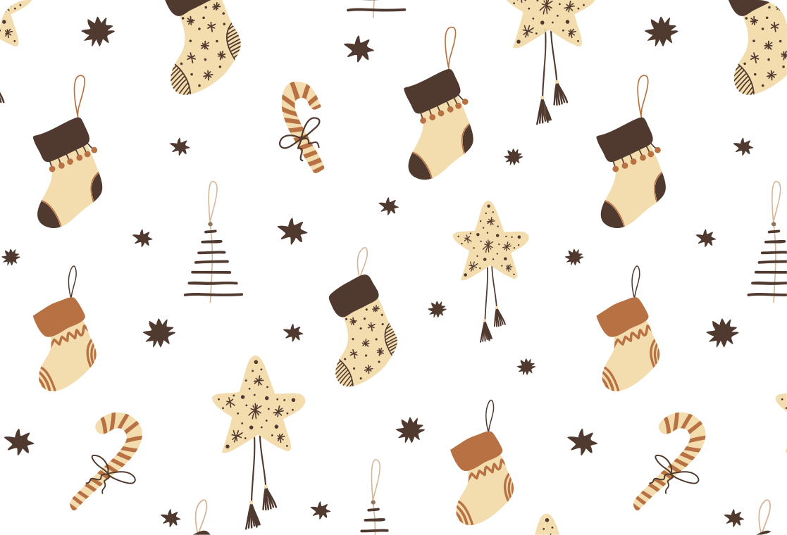 Tapete vinílico do natal com padrão de presentes brilhantes - TenStickers