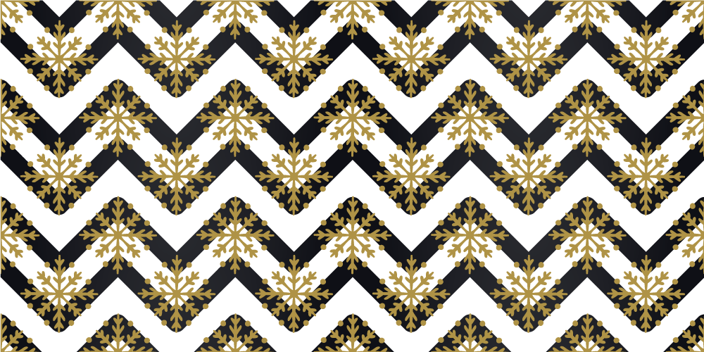 Tapete vinílico do natal flocos dourados em zigue-zague - TenStickers