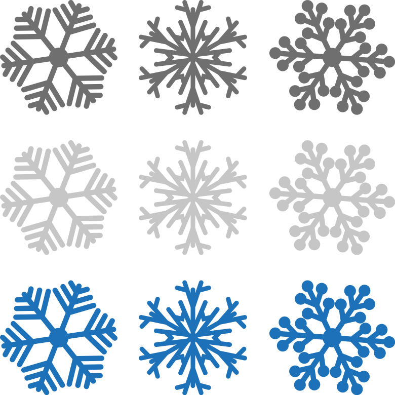 Tapete vinílico do natal flocos de neve cinza e azul - TenStickers
