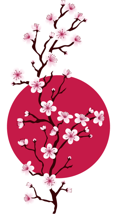 Tapete vinílico flores e plantas ramos de cerejeira - TenStickers