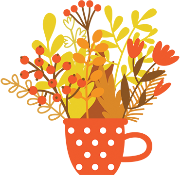 Tapete vinílico flores e plantas pote de outono - TenStickers