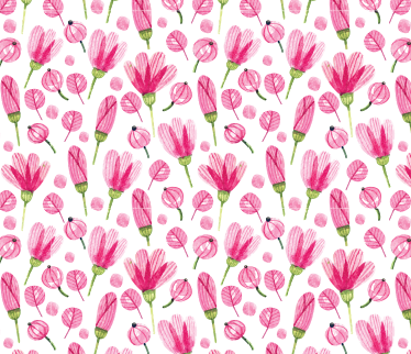 Tapete vinílico flores e plantas aquarela rosa - TenStickers