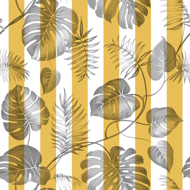 Tapete vinílico flores e plantas para porta de armário - TenStickers