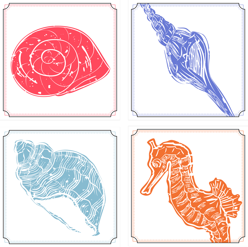 Tapete vinílico flores e plantas motivos marinhos - TenStickers