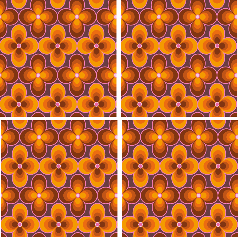 Tapete vinílico flores e plantas azulejos botânicos - TenStickers