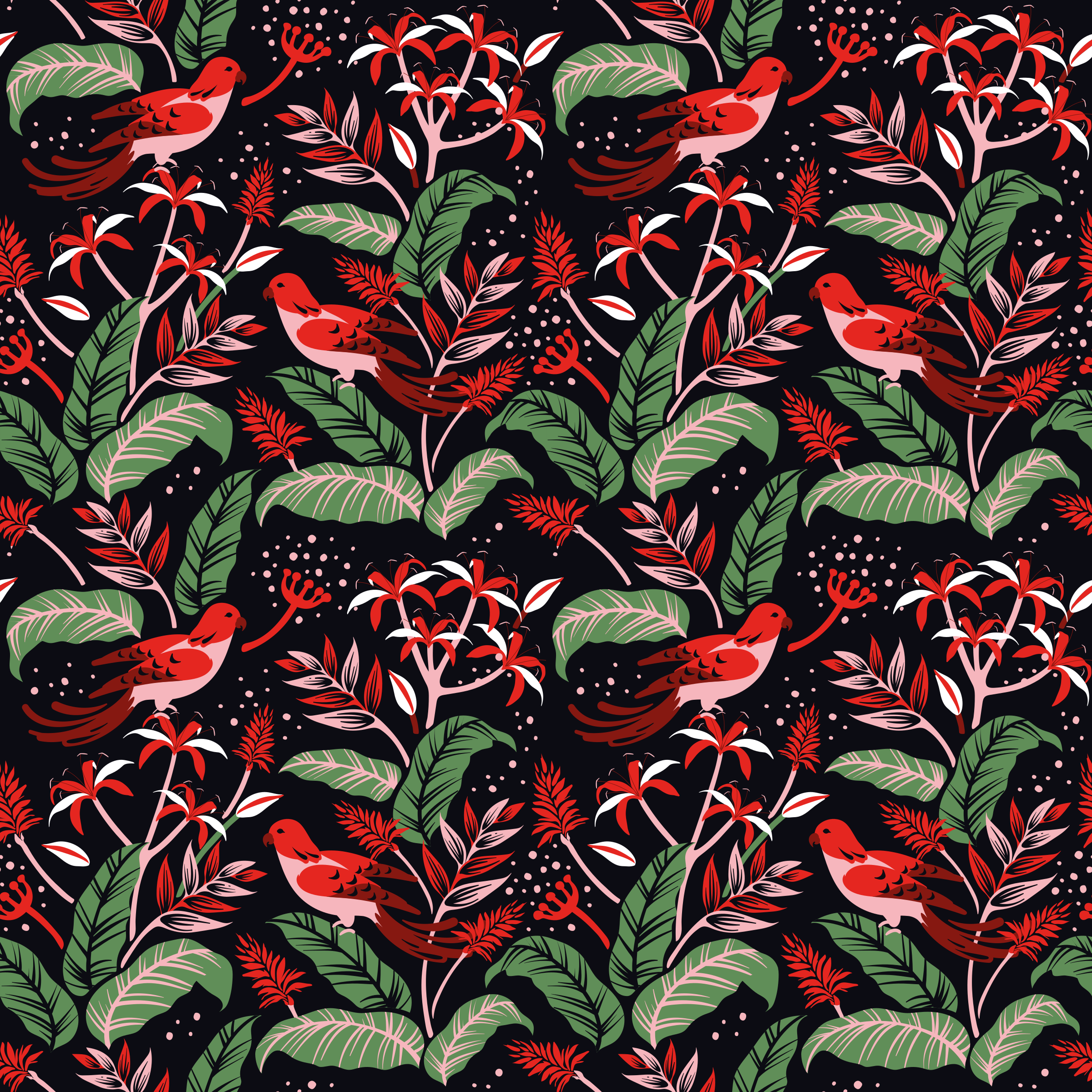 Tapete vinílico flores e plantas conceito floral tropical - TenStickers