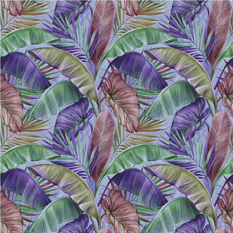 Tapete vinílico flores e plantas ideia folha tropical - TenStickers