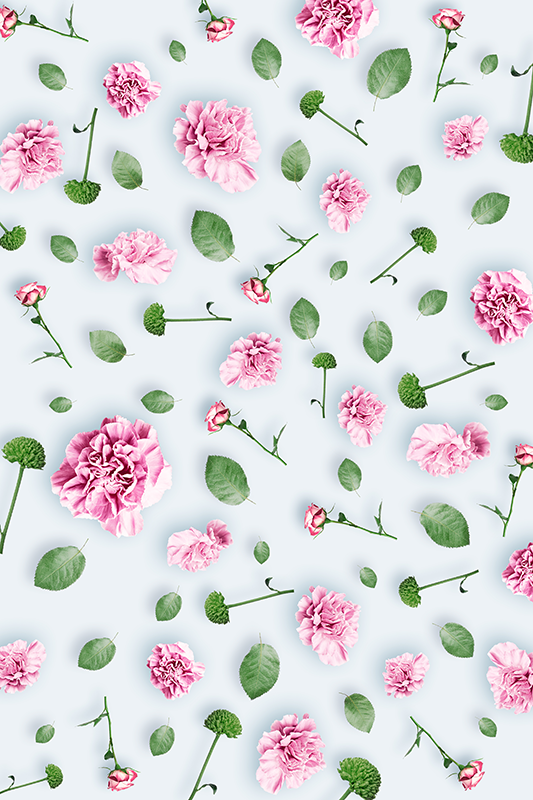 Tapete vinílico flores e plantas para decoração floral - TenStickers