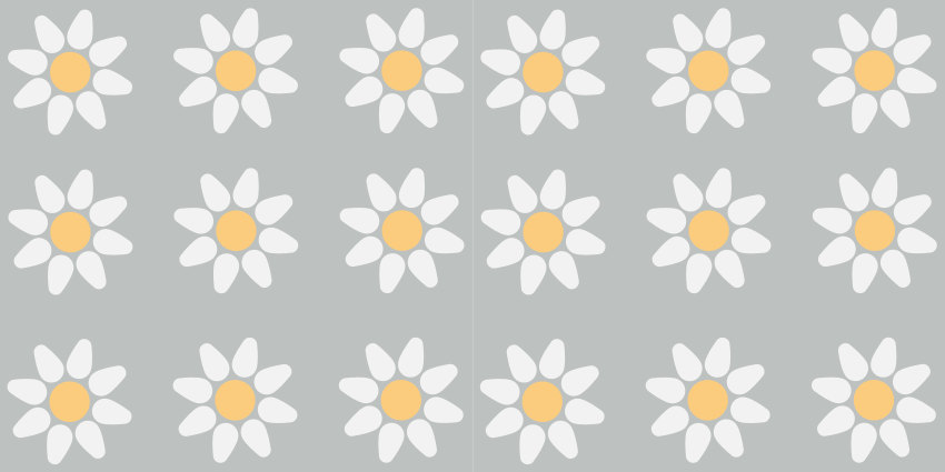Tapete vinílico flores e plantas com estampa de margaridas - TenStickers
