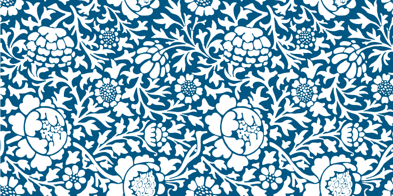 Tapete vinílico flores e plantas azul-marinho - TenStickers