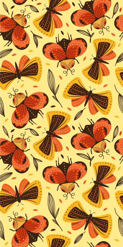Tapete vinílico flores e plantas imagem de borboleta na flor - TenStickers