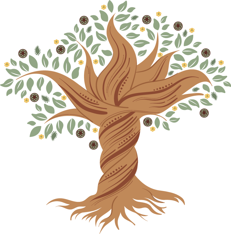 Tapete vinílico flores e plantas Árvore da vida torcida - TenStickers