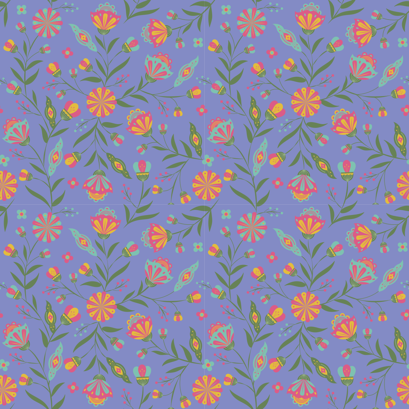 Tapete vinílico flores e plantas design fofo para crianças - TenStickers
