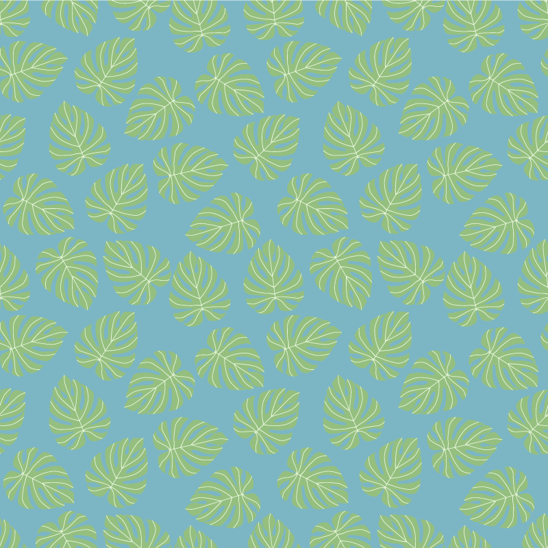 Tapete vinílico flores e plantas folhagem verde verão - TenStickers