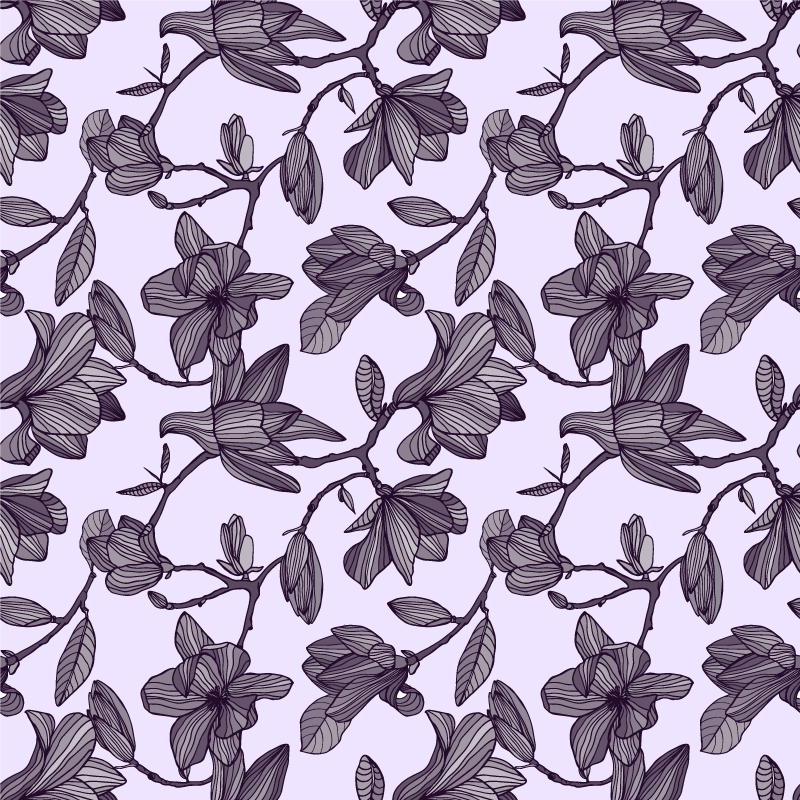 Tapete vinílico flores e plantas design de magnólia - TenStickers
