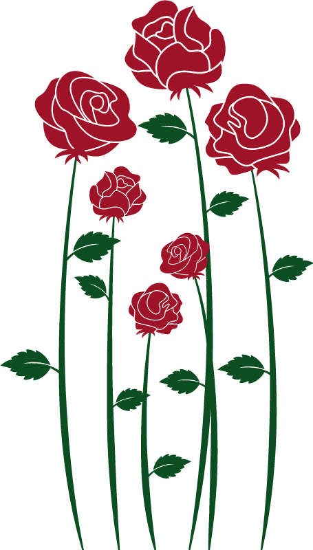 Tapete vinílico para sala de jantar rosas vermelhas - TenStickers