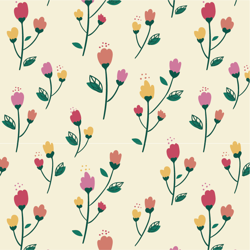 Tapete vinílico flores e plantas pintura de papoulas - TenStickers