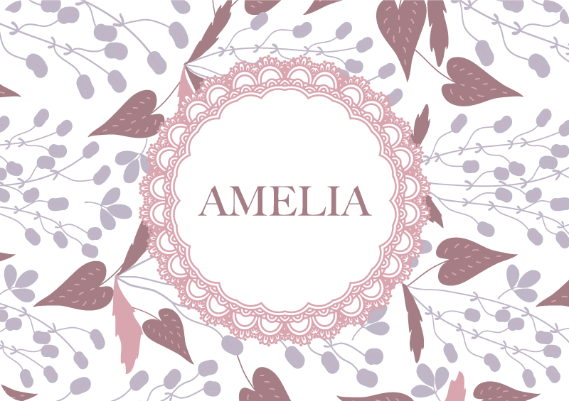 Tapete vinílico flores e plantas padrão vintage pastel - TenStickers