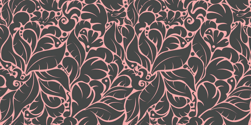 Tapete vinílico flores e plantas padrão vintage floral - TenStickers