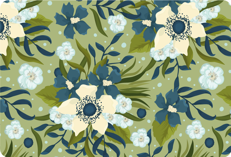 Tapete vinílico flores e plantas estilo colorido de verão - TenStickers
