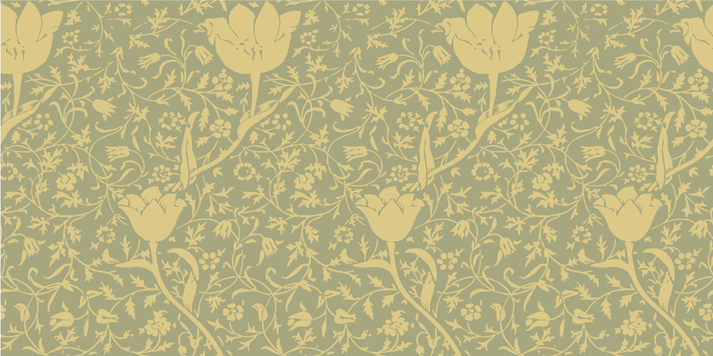 Tapete vinílico flores e plantas estilo dourado e verde - TenStickers