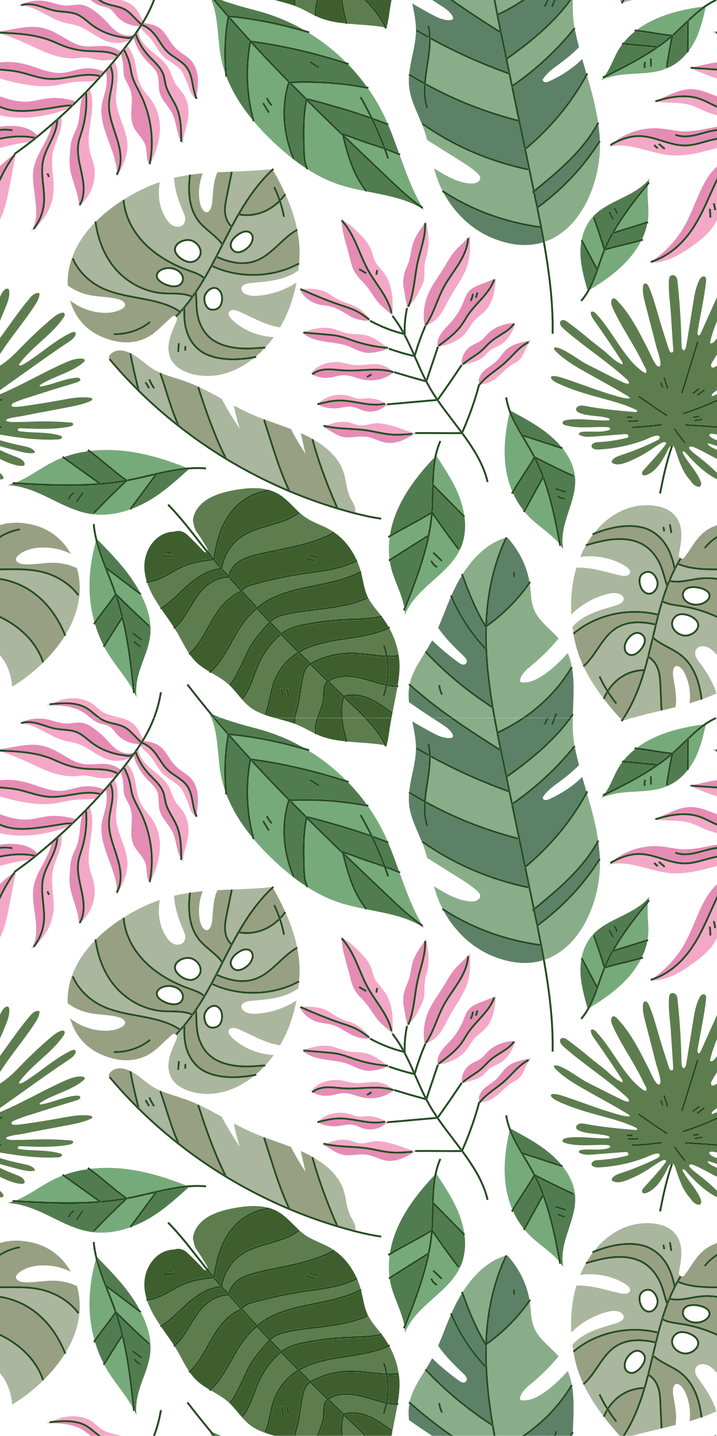 Tapete vinílico flores e plantas jardim minimalista tropical - TenStickers