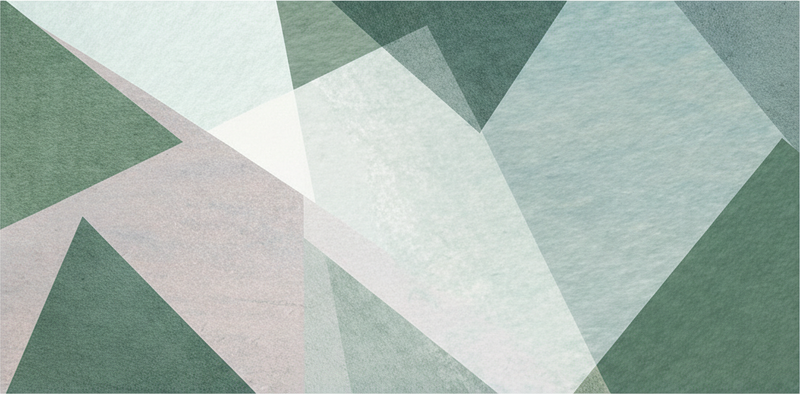 Tapete vinílico geométricas sobreposições verde-sálvia - TenStickers