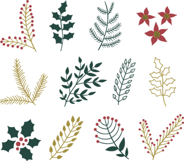 Tapete vinílico para sala de jantar enfeites de natal - TenStickers