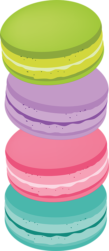 Tapete vinílico cozinha macarrons coloridos - TenStickers