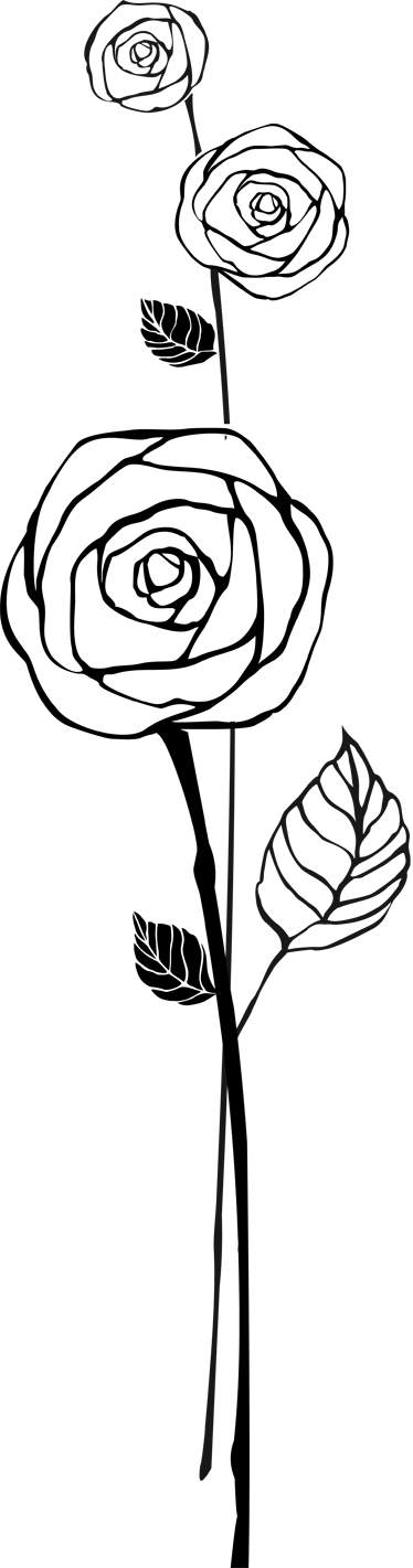 Tapete vinílico cozinha rosas pretas e brancas - TenStickers