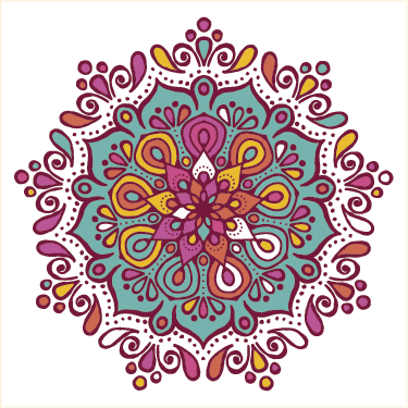 Tapete vinílico cozinha mandala colorida em azulejos - TenStickers