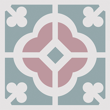 Tapete vinílico cozinha azulejo hidráulico floral - TenStickers