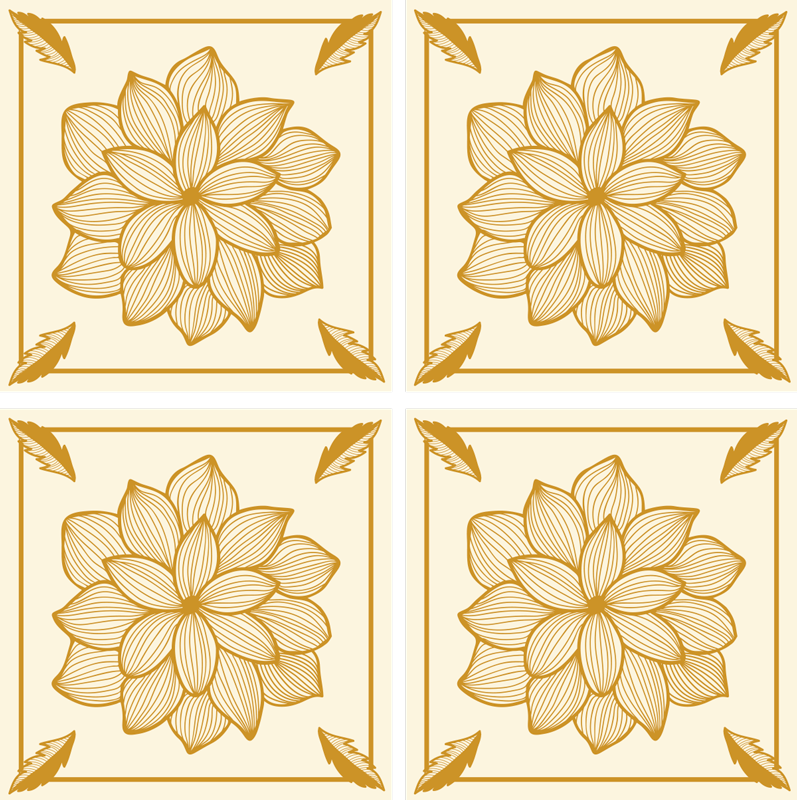 Tapete vinílico cozinha estampa floral paisley - TenStickers