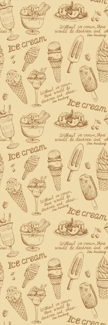 Tapete vinílico cozinha sorvetes vintage - TenStickers