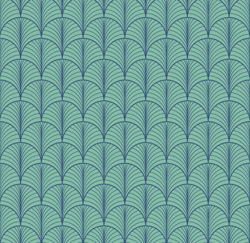 Tapete vinílico para sala de jantar verde azul - TenStickers