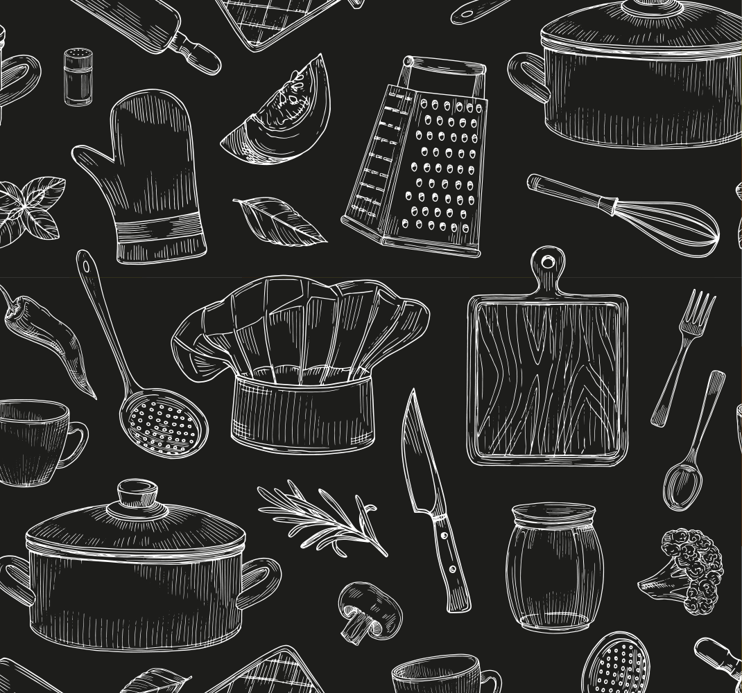 Tapete vinílico cozinha talheres elegantes - TenStickers